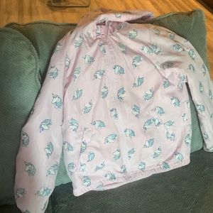 Pink unicorn rain jacket